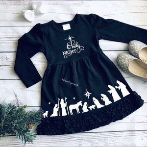 NEW Black Long Sleeve Ruffled Nativity Dress